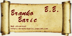 Branko Barić vizit kartica